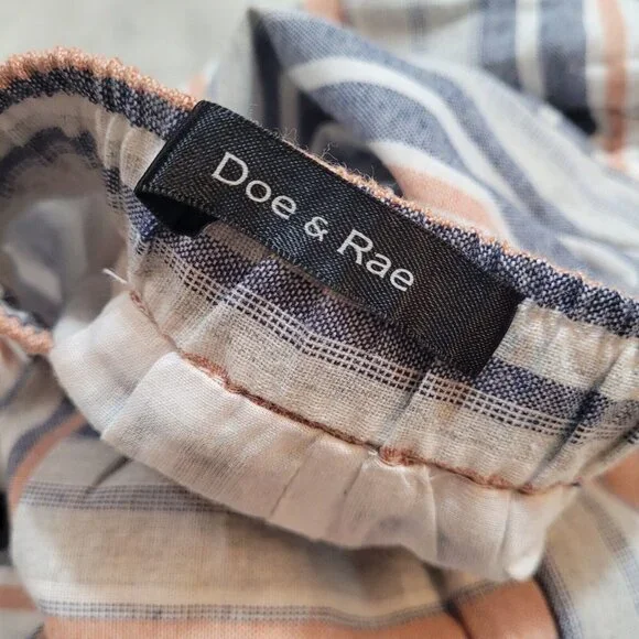 Doe & Rae Womens Fringe Hem Striped Shorts Multicolor Small - Picture 3 of 5